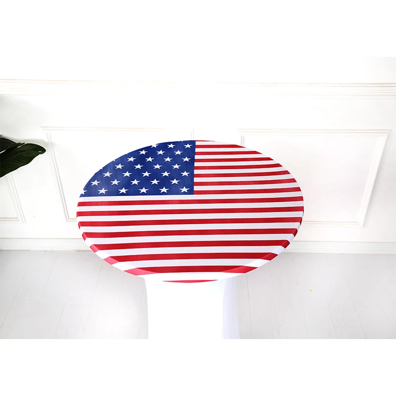Customized Printed USA Flag AmericanTable Topper Cocktail Table Top Tablecloth Highboy Bar Cover for Banquet Party Decor