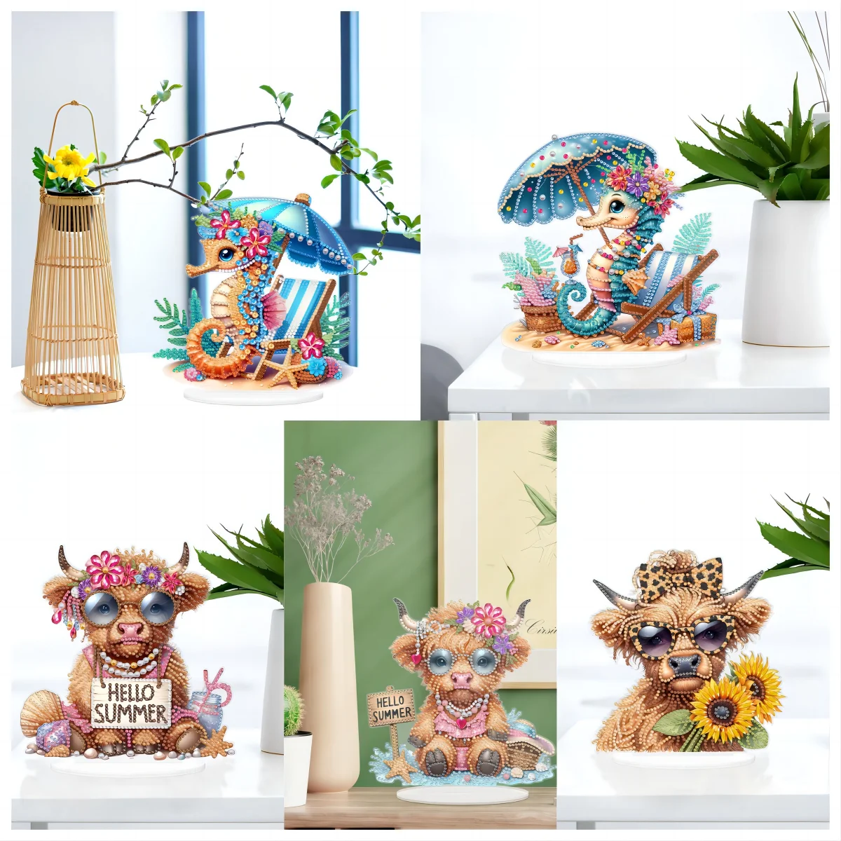 LS new creative DIY diamond painting summer seaside desk ornaments Desktop ornaments Diy kit