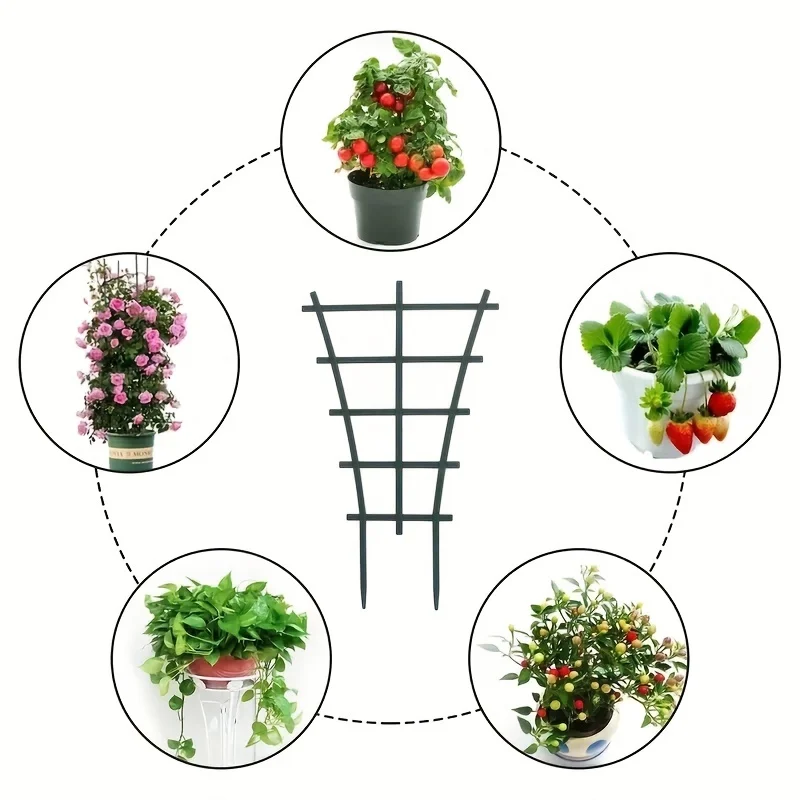 Plastic Plant Climbing Frame Iron Flower Leaves Support Stick Plant Fixed Stake Climber Pole Indoor Potted Garden Accessories