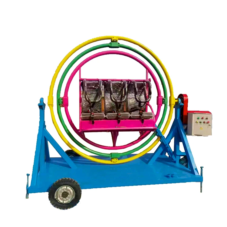 China manufacture 2024  New Amusement Extreme Outdoor Electric Gyro 3D Space Ball Ring Loop Human Gyroscope Rides