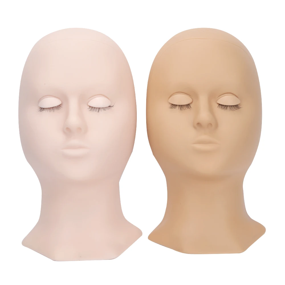 Wholesale Eyelash Practice Mannequin Head Soft Silicone Eyelash Extension Training Mannequin Head With Eyelids
