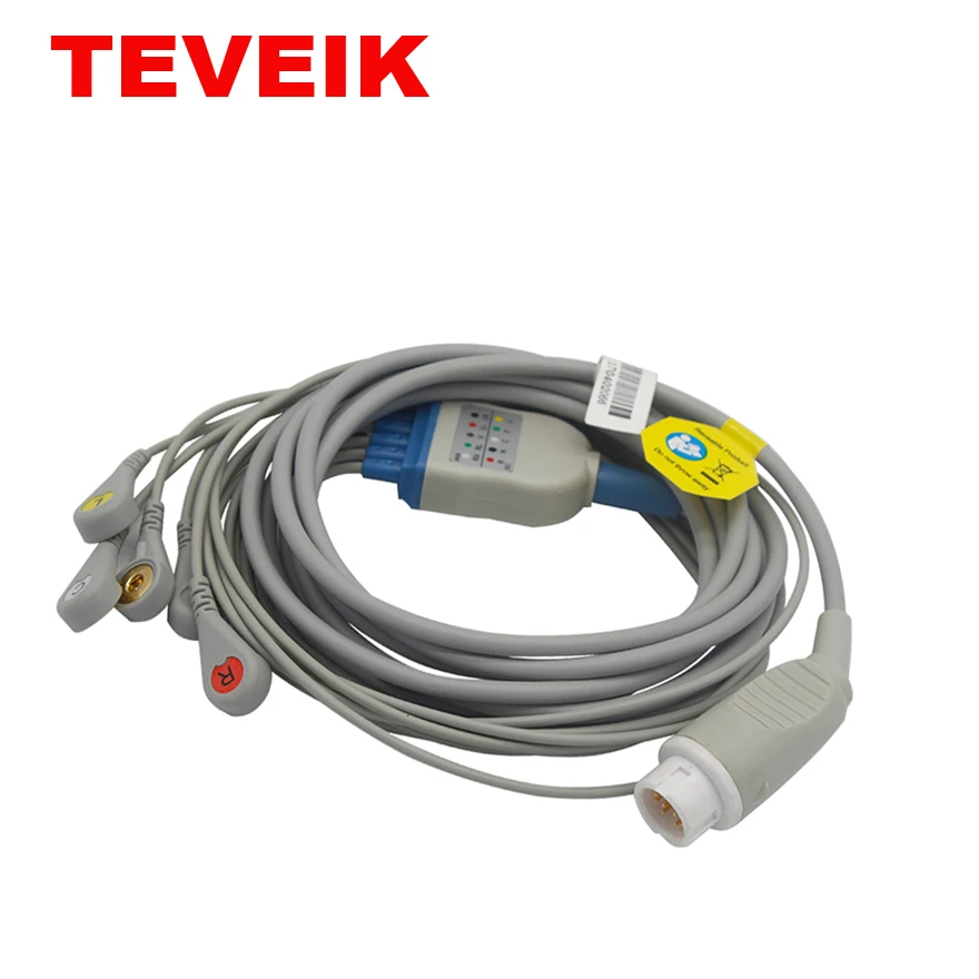 custom ecg cable 12 lead Medical supplies round 12pin 10 lead ecg cable 5 lead wire ecg cable