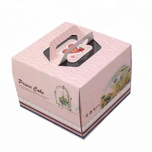 factory wholesale hot sale logo custom cheap cake donut paper packaging box with clear window