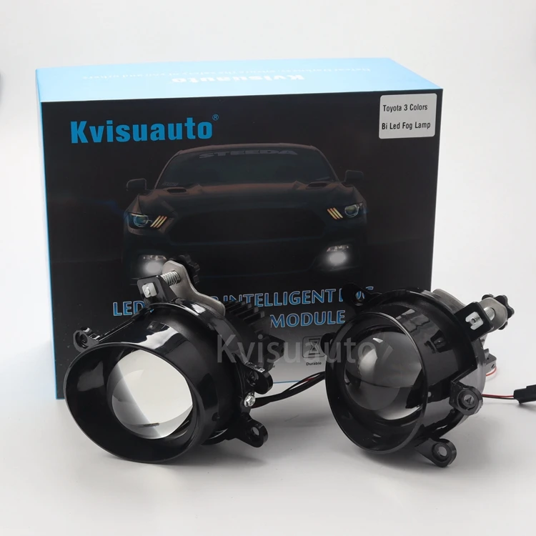 CQL 3inch white amber Bi Led Fog Light Lens for Toyota Honda Chevrolet Camry Corolla Cruze Accord Rav4