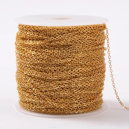 New High Quality Jewelry Material O-shaped Gold Plated Thin Chain Brass Chain for Necklace chain