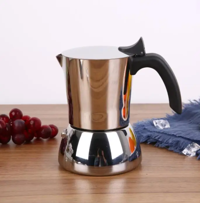 Portable Espresso Coffee Maker / Luxury Stainless Steel Mocha Coffee Pot