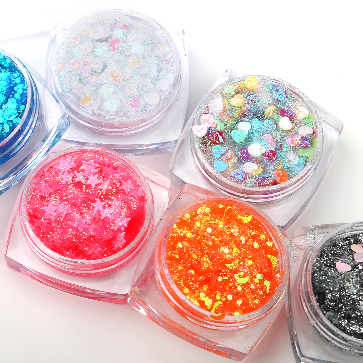 Chameleon Chunky Glitter Wholesale 12 Color Holographic Craft Makeup Reflective Glitter Set for Body Face