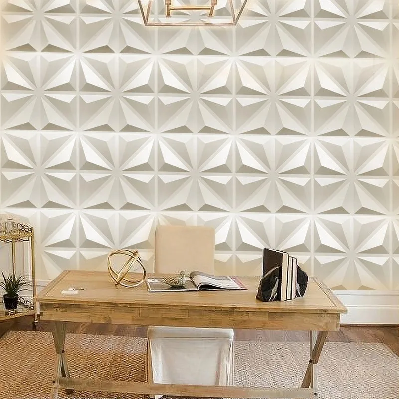 3D Wall Panels - Molded Plaster Stone Wall Art Stickers, Mural Wallpaper for Living Room & Bedroom Decor