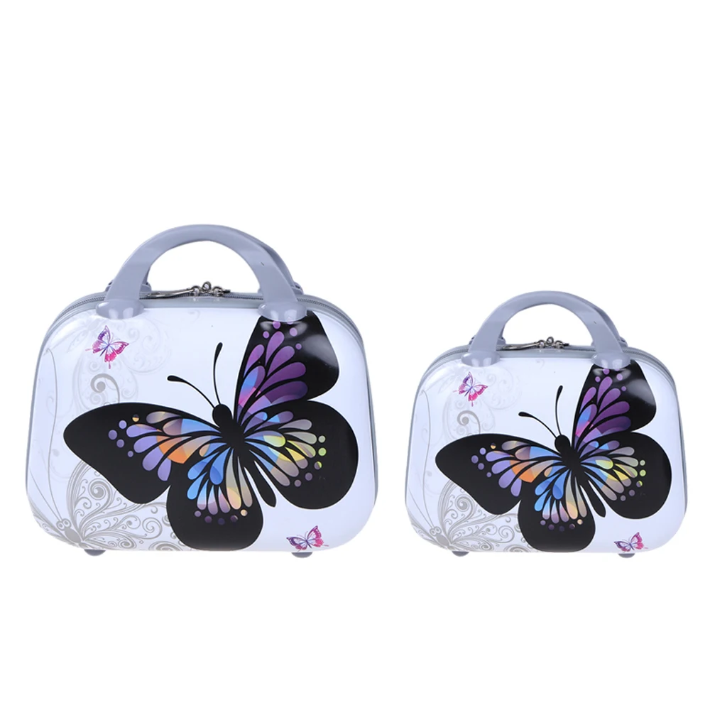 
Fashion Print 3D Butterfly PC material 2 piece makeup bag cute cosmetic case 
