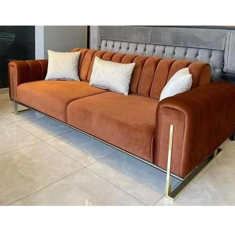 Custom modern luxury velvet chesterfield sample couch  corner  sofa set design furniture  for living room ready to ship