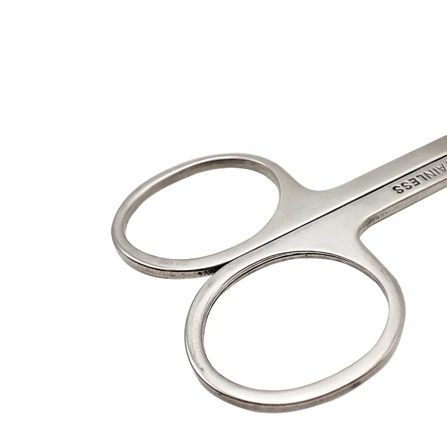 Custom logo Portable Thickness Trimming stainless steel Eyebrow Nose Hair Curved Manicure Scissors