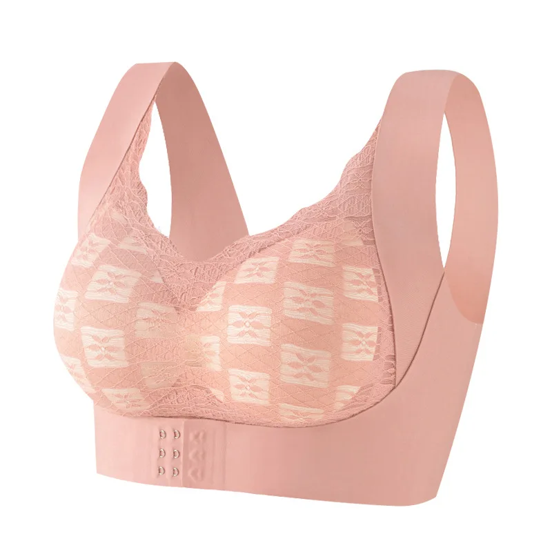 Custom Seamless Bra 604#Women Postural Correction Bralette Seamless Push Up Front Closure Adjustable Posture Lace Bra