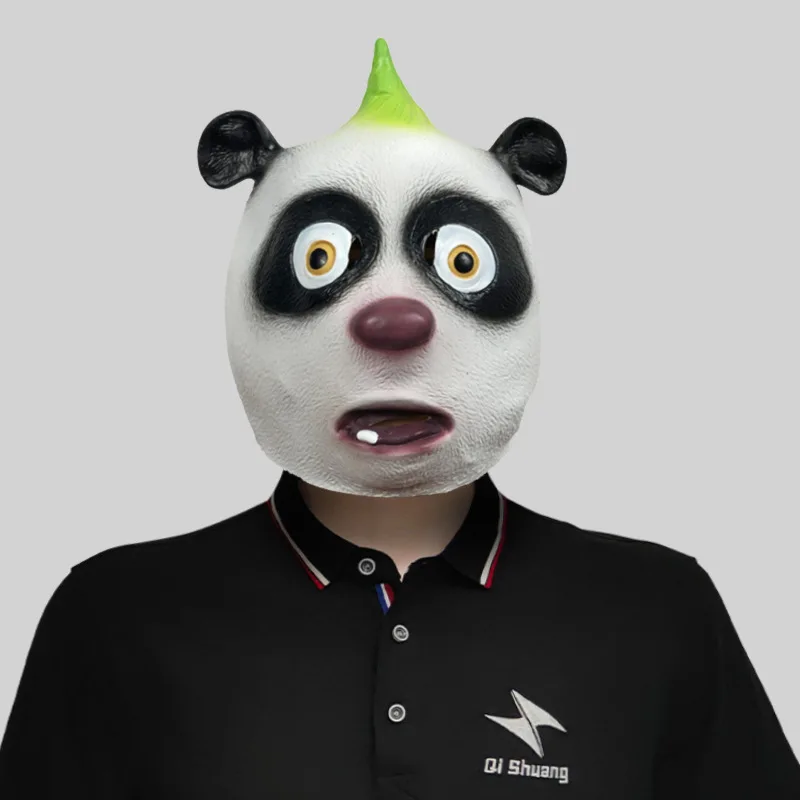 Cute panda and masquerade with animal head masks funny latex headdress Halloween party props