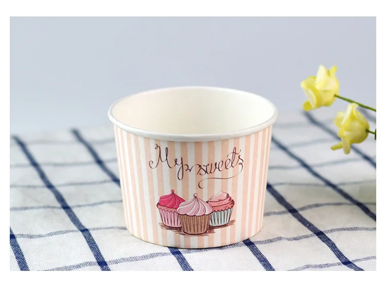 Disposable New Paper White Small Capacity 3oz  120ml Paper Ice Cream Cups Yogurt Cup