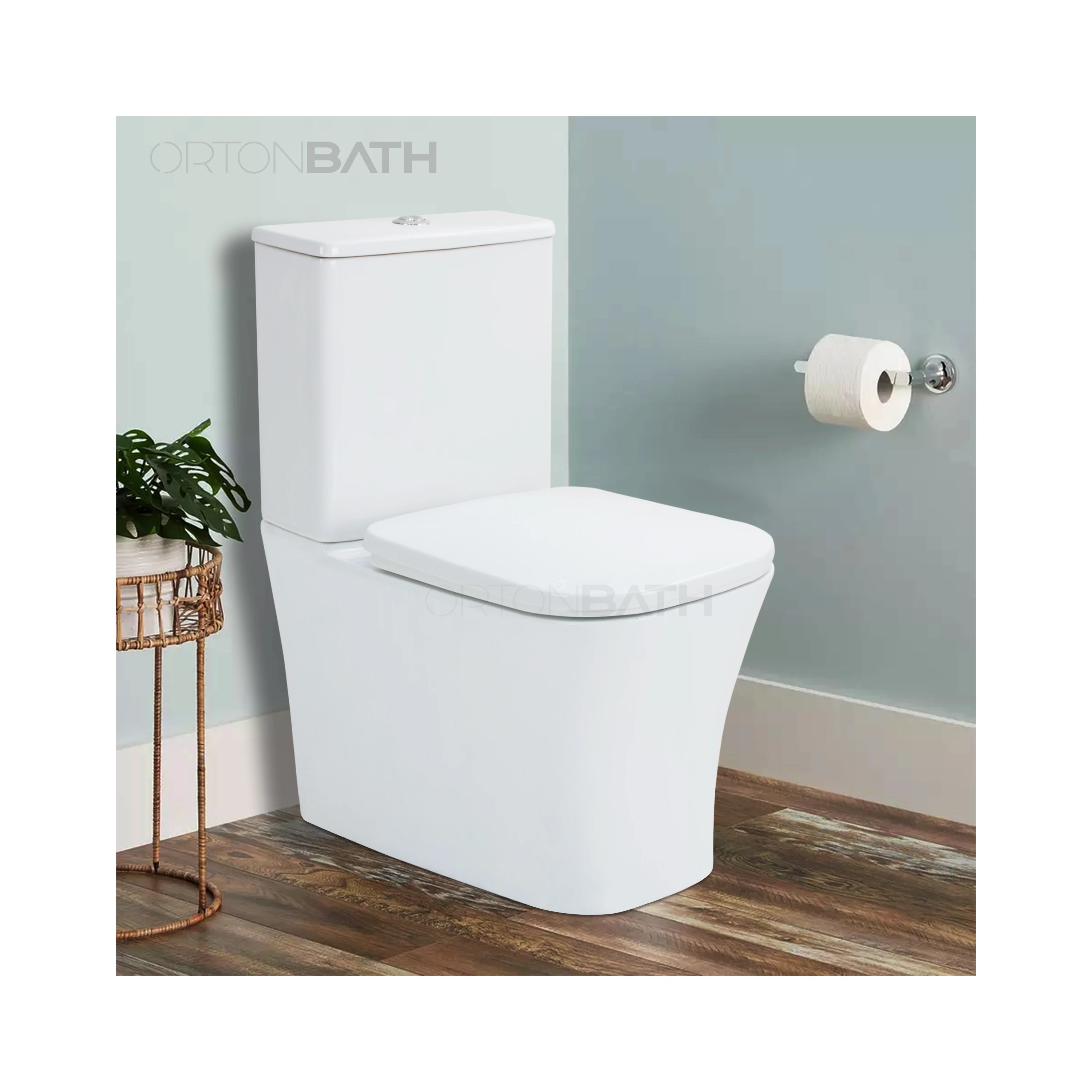 Квадратная чаша ORTONBATH, полностью спина к стене, Двухсекционный унитаз, унитаз с мягким закрытием PP/UF, чехла для сидений, магазины