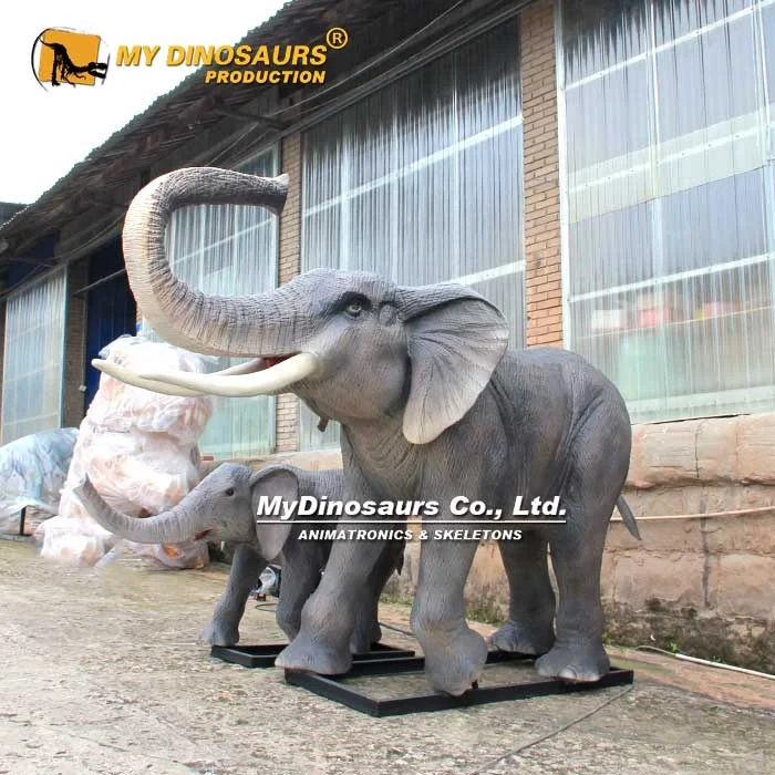 V Amusement decoration animal sculpture fiberglass life size elephant statue
