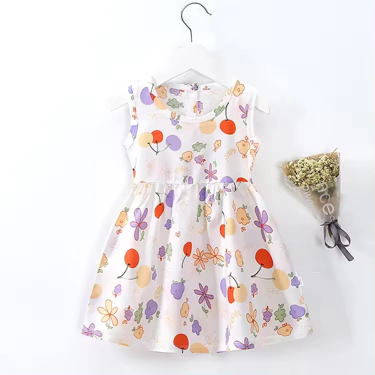 Beautiful Summer Cute Kids Clothing Dress Casual Baby Girls Print  Dress for sale