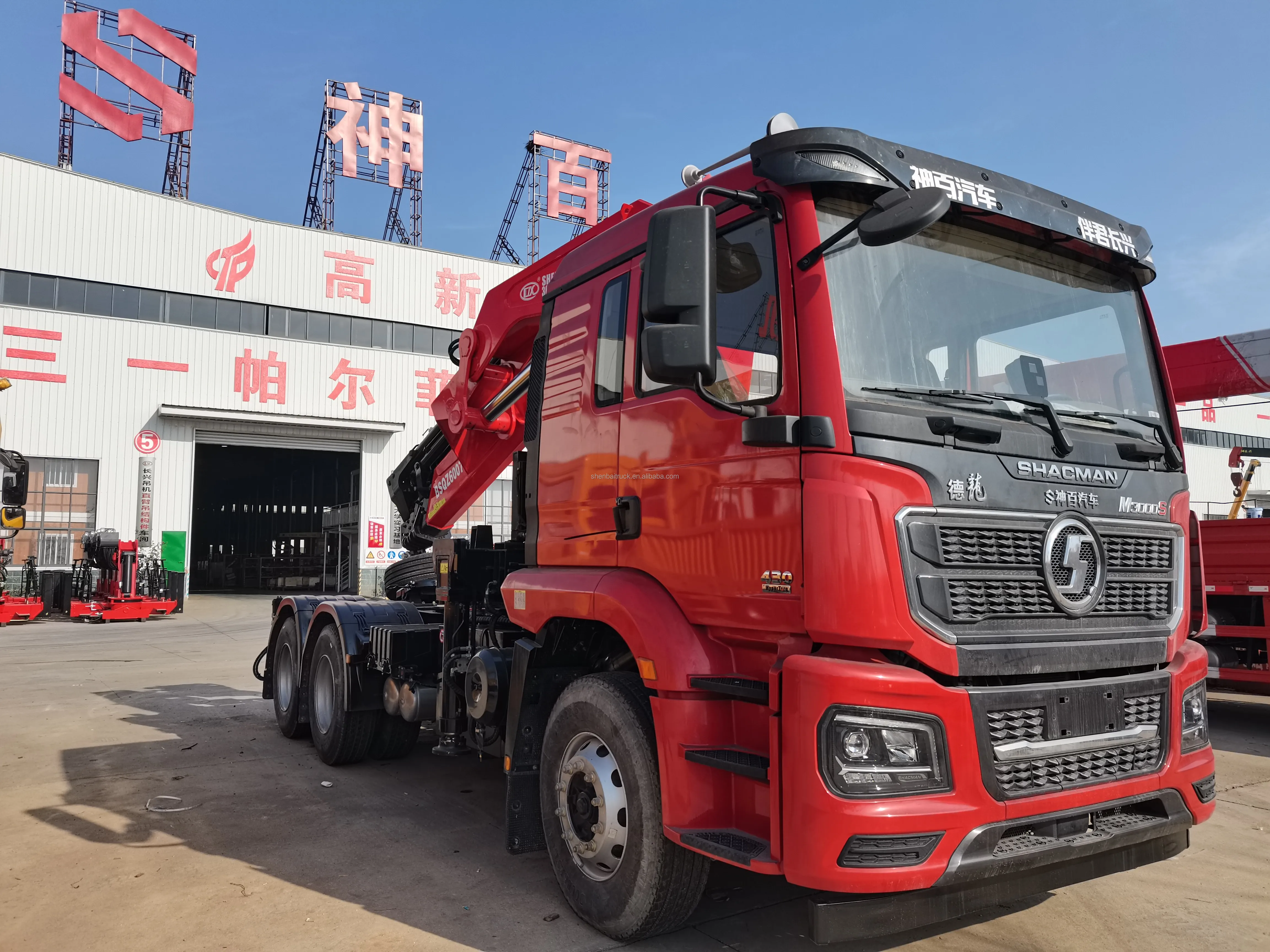 Shacman M3000S F3000 6x4 430 л.с. трактор с краном Shenbai 30 тонн 35 40 гидравлический складной кран в Мексике