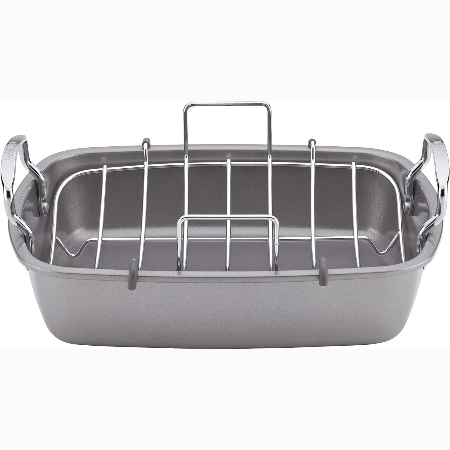 Manufacturer Nonstick Turkey Roasting Pan Rack 17 X 13 Inch Large Chicken Roaster Pan Oven Suitable 25lb Turkey