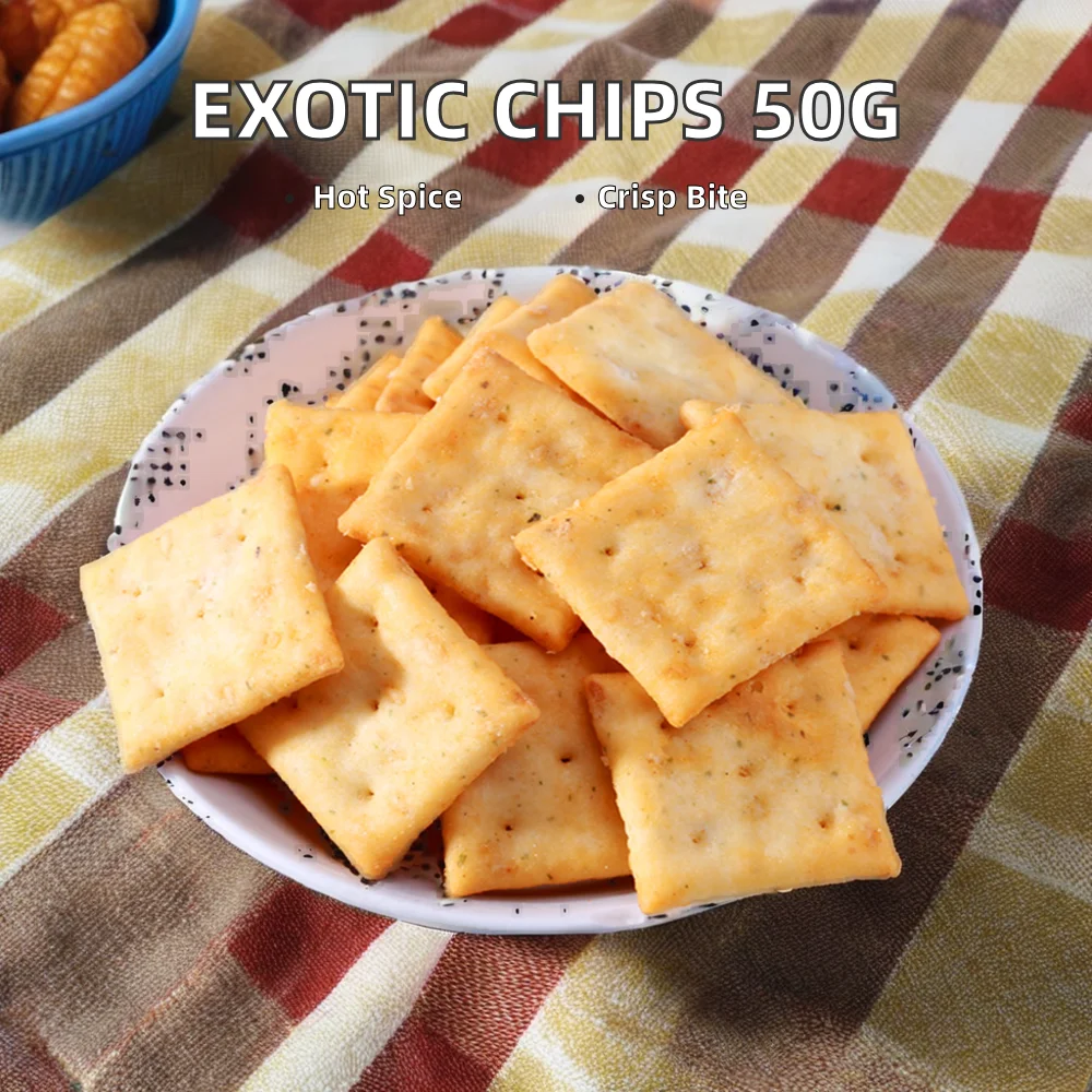 Wholesale Asian Snacks Hot Selling Puffed Food Hard Crisp Potato Chips Exotic Chips 50g Baked Sweet Vegetable Fruit Dried Bag
