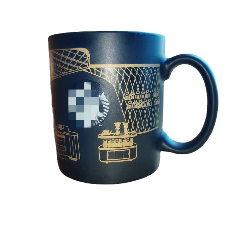 GZYSL Nordic classic simple ceramic breakfast milk mug dark blue porcelain coffee cups for office and home use