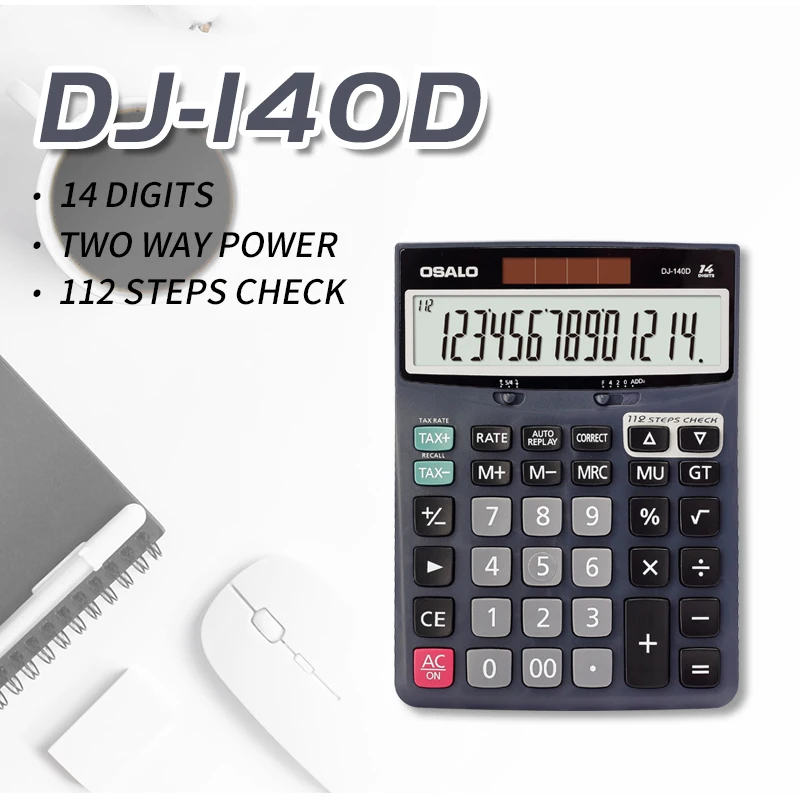 Desktop Calculator DJ-140D Electronic Custom Logo Calculadora Calculatrice Rekenmachine Blank Calculators Office Supplies