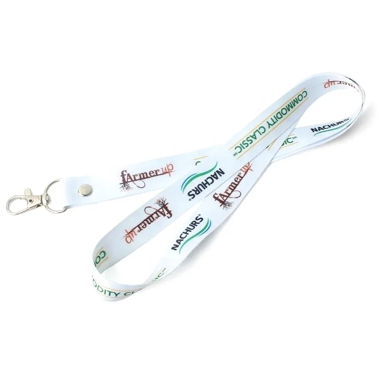 Wholesale Custom Dye Sublimation Printed ID Card Satin Breakaway Neck Lanyard with Own Name Logo