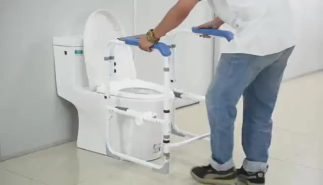 Bathroom Safety Toilet Handrail Standing Height Adjustable Commode Toilet Rail