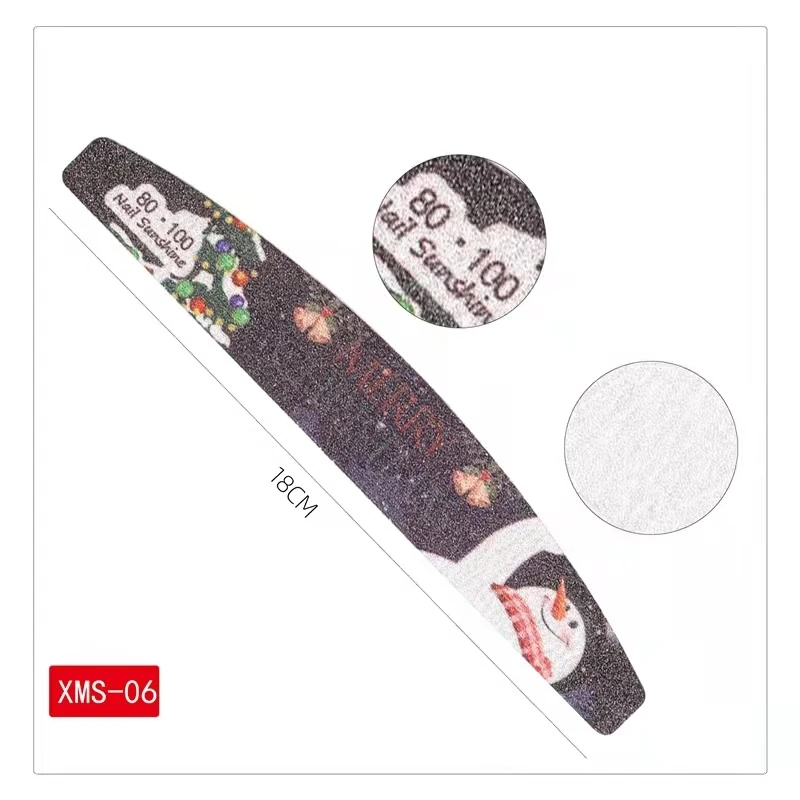 BQAN Christmas Wholesale manicure OEM half-moon nail file grit 100/180 Durable straight private label files and