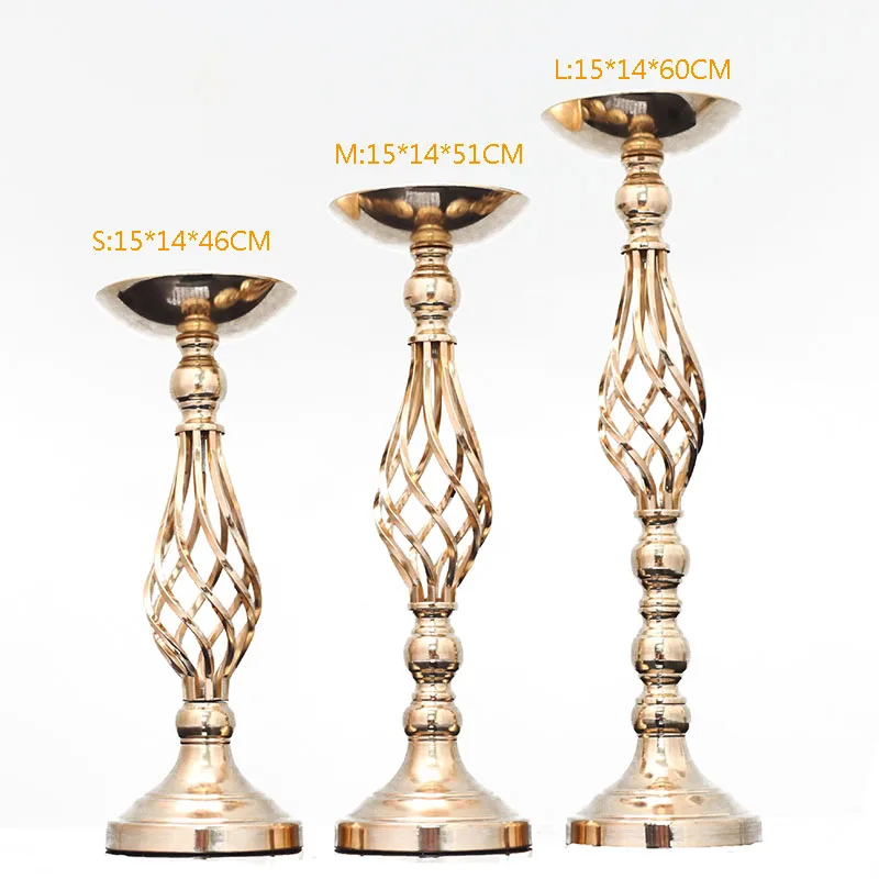 Hot Selling High Quality Romantic Candle Holders Road Lead Flower Table Stand