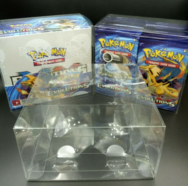 10 шт., пыленепроницаемый, прозрачный, пыленепроницаемый, ПВХ, Pokemon, бустер, корпус, пластиковая защитная витрина для игровых карт Pokemon
