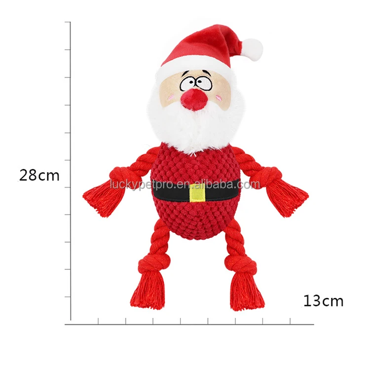 3 Pack Dog Christmas Toys Santa Reindeer and Snowman stuffed Squeaky Plush Interactive Durable New Year Dog Chew Toys