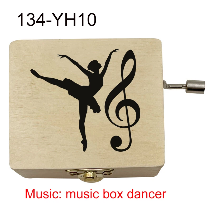 Custom Hand Crank Classic Music Box Dancer Song Music Box, Wholesale Wooden Cute Musical Birthday Gifts