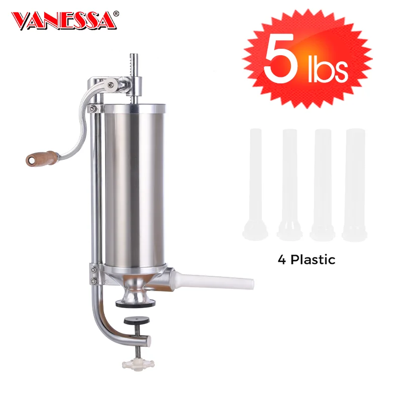 5LBS Manual Vertical Stainless Steel Sausage Stuffer