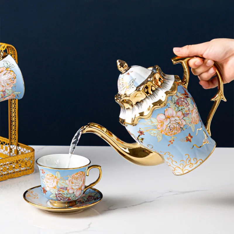 Gold Rimmed Gift Arabic Europe Style Ceramic European English Turkish Afternoon Coffee Tea Cup Luxury Pot