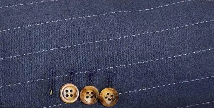 Tailor half canvas blue stripe double-breasted wedding tuxedo men  suits