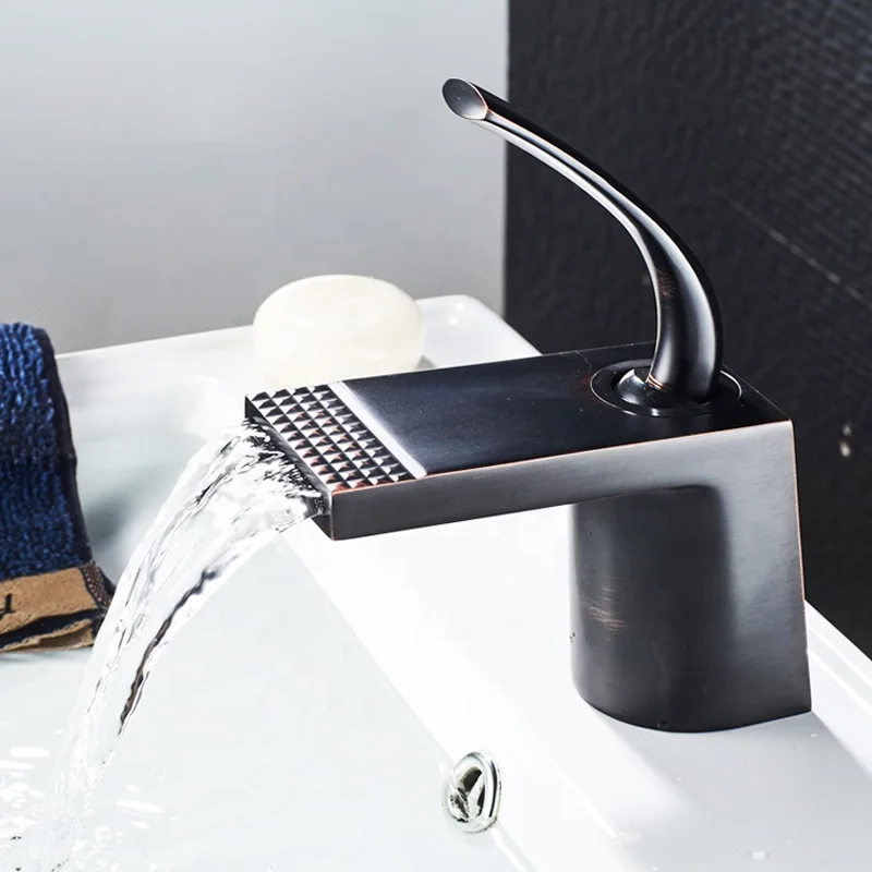 Modern Style Black Color Basin Faucet Cold and Hot Water Mixer Single Handle Bathroom Tap bathroom faucet black
