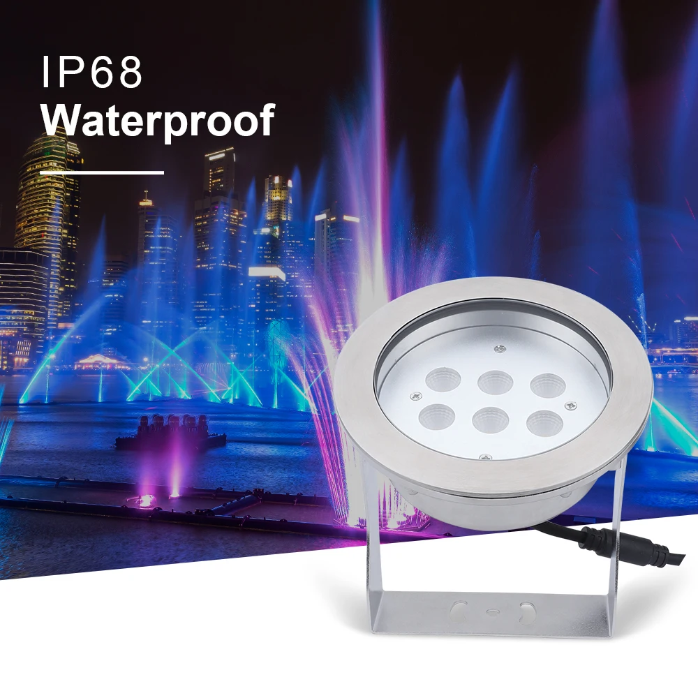 Нержавеющая сталь 316L DMX512 rgb/RGBW 6W/12W/18W/24W DC12V/24V водонепроницаемый IP68 подводный прожектор