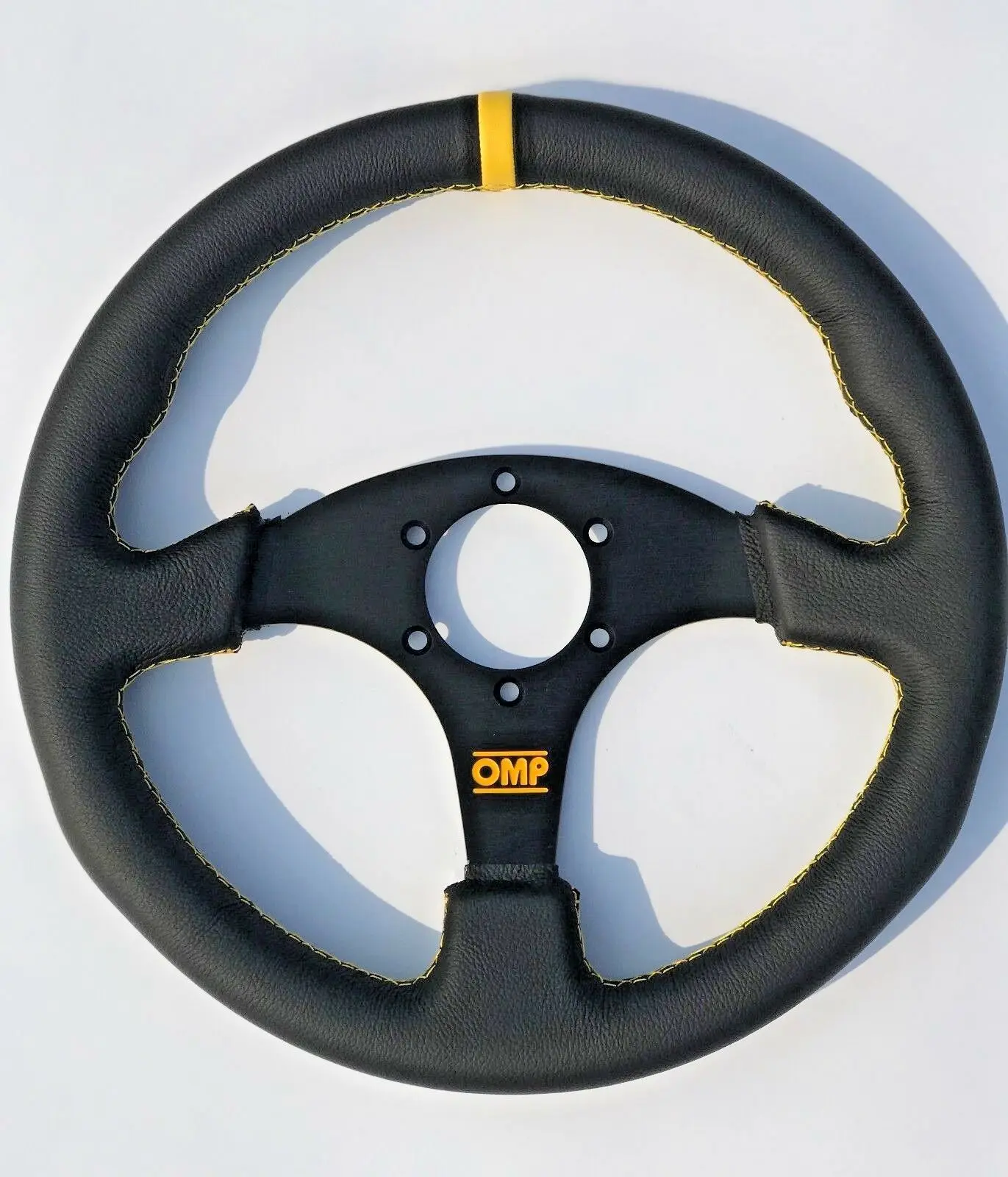 Rally Fast Road Track Car  350mm 14inch Racing Steering Wheel Leather D Shape FOR OMP FORD FOCUS ST