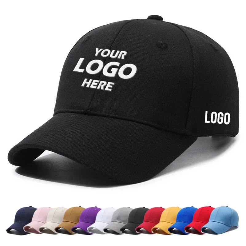 Wholesale Cotton Black Structured Vintage Metal Buckle Customized Hats Sports Baseball Cap With Custom Logo