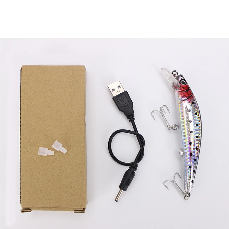 USB Rechargeable Fishing Lures Flashing LED Light Artificial Hard Bait for fishing