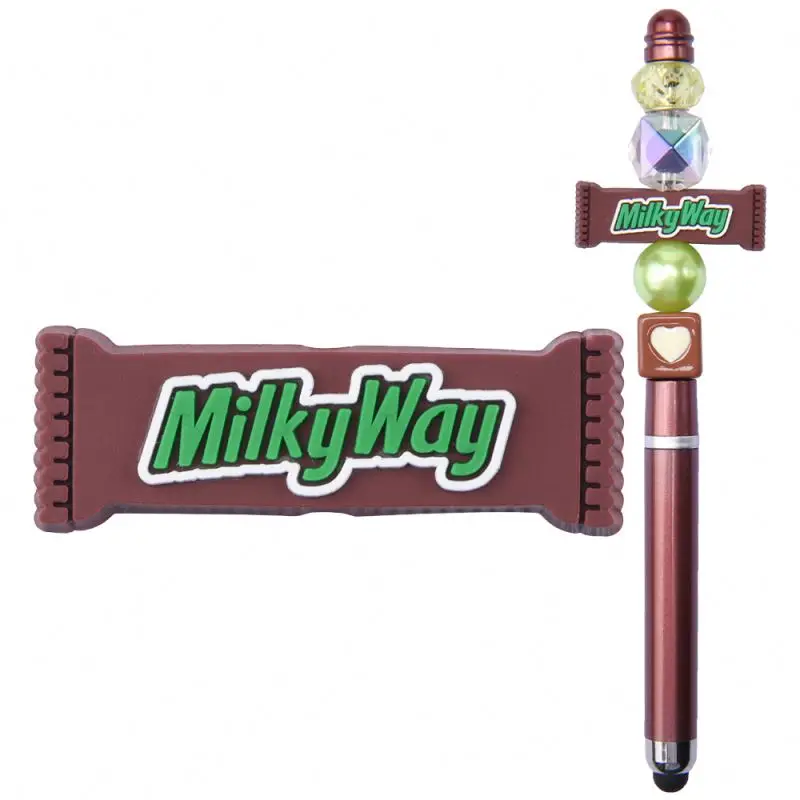 wholesale custom chocolate focal charms BPA free silicone pen charms custom focal beads