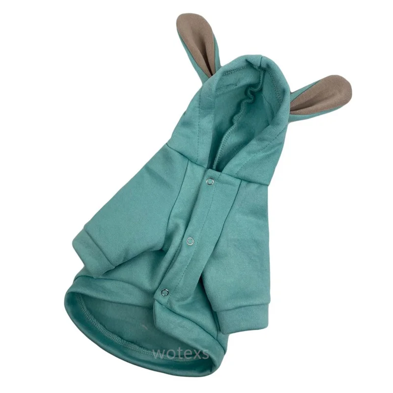 PT316  Hot sale Pet Winter Autumn cotton Hoodie rabbit ears Bull Dog hoodies Dog coat Warm Thickness Back ball