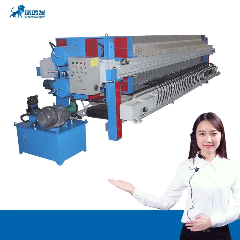 Auto Feeding High Efficiency Shen Hong Fa100m2 Membrane Filter Press for Sewage Water Treatment Plant with Factory Cheap Price