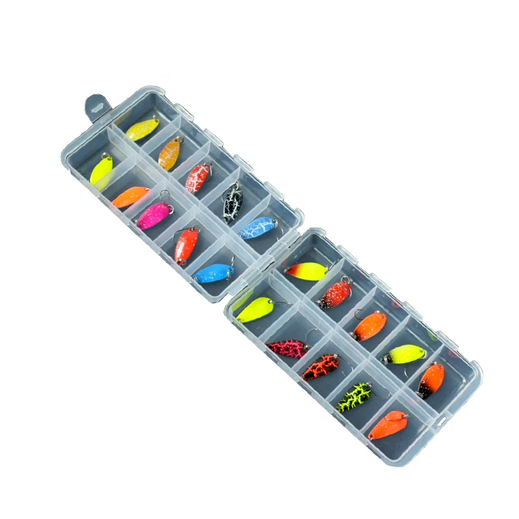In stock  Factory prices 20pcs/Colourful Spinner Fishing lure Metal Bait Lure Fishing Kit tackle