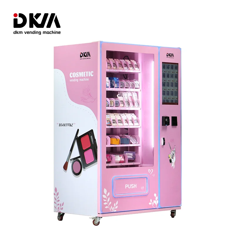 DKM box packaging eyelash lashes and hair brush press on nails sales vending machine for beauty cosmetics products