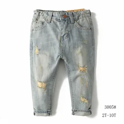 Джинсы для мальчиков 2019, модные хлопковые джинсы для мальчиков на весну и осень, детские джинсовые брюки, детские брюки, джинсы для маленьких мальчиков