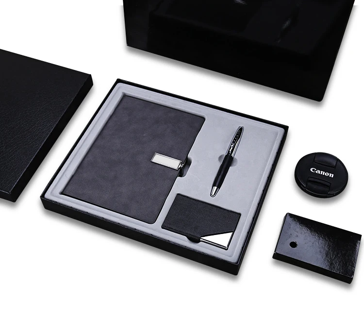 Custom Logo Business Office Gift Stationery Pu Leather Notebook Journal Diary Gift Set With Pen And Card holder