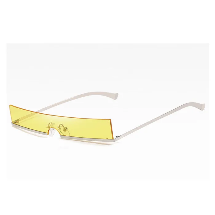 Ladies Clear Lens Small Narrow Rectangle Sunglasses Women 2023 Vintage Semi Rimless Womens Mens Red Shades Metal Frames Eyewear