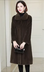 Custom Factory Direct Supply Women Artificial Faux Mink Fur Long Coat Plus Size Fake Fur Overcoat
